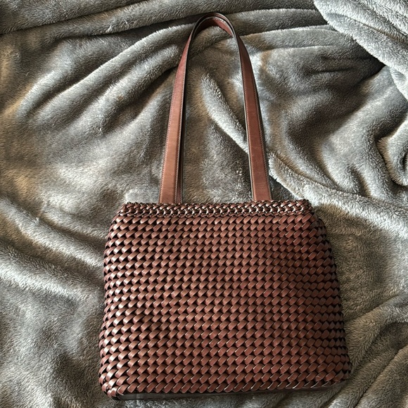 Nine west Genuine Leather woven handbag - Picture 1 of 9